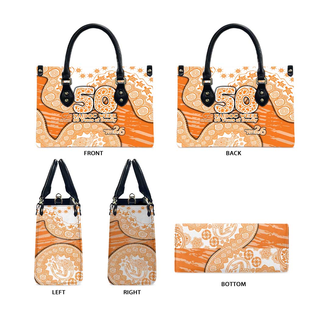 GWS Giants NAIDOC Week 2026 Leather Bag Australian Aboriginal Dot Art Dreamtime Pattern Style