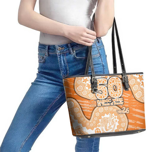 GWS Giants NAIDOC Week 2026 Leather Tote Bag Australian Aboriginal Dot Art Dreamtime Pattern Style