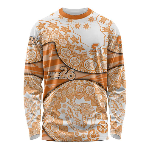 GWS Giants NAIDOC Week 2026 Long Sleeve Shirt Australian Aboriginal Dot Art Dreamtime Pattern Style