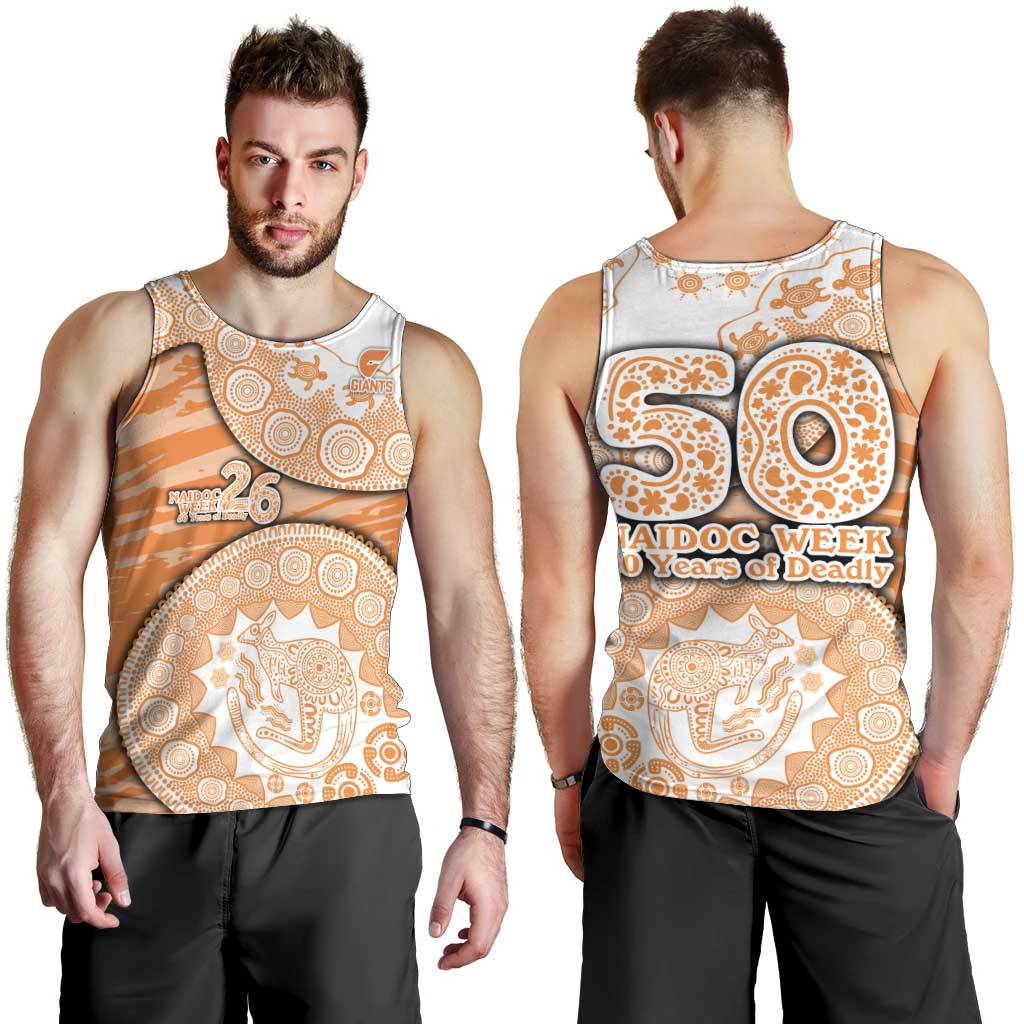 GWS Giants NAIDOC Week 2026 Men Tank Top Australian Aboriginal Dot Art Dreamtime Pattern Style