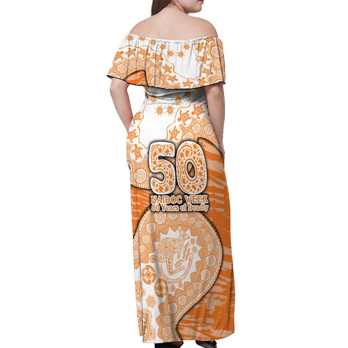 GWS Giants NAIDOC Week 2026 Off Shoulder Maxi Dress Australian Aboriginal Dot Art Dreamtime Pattern Style