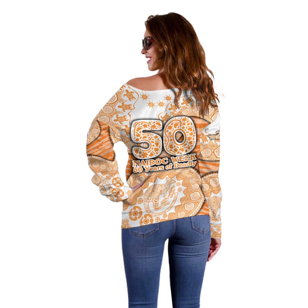 GWS Giants NAIDOC Week 2026 Off Shoulder Sweater Australian Aboriginal Dot Art Dreamtime Pattern Style