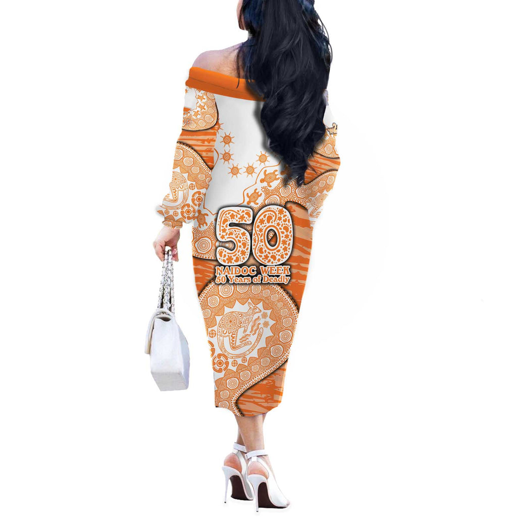 GWS Giants NAIDOC Week 2026 Off The Shoulder Long Sleeve Dress Australian Aboriginal Dot Art Dreamtime Pattern Style