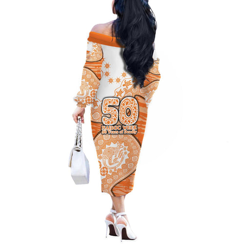 GWS Giants NAIDOC Week 2026 Off The Shoulder Long Sleeve Dress Australian Aboriginal Dot Art Dreamtime Pattern Style