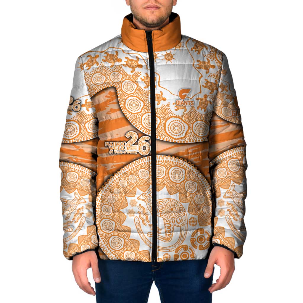 GWS Giants NAIDOC Week 2026 Padded Jacket Australian Aboriginal Dot Art Dreamtime Pattern Style
