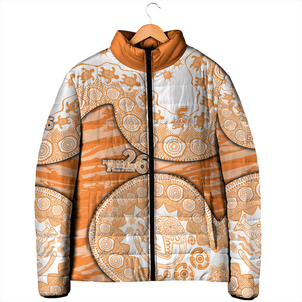 GWS Giants NAIDOC Week 2026 Padded Jacket Australian Aboriginal Dot Art Dreamtime Pattern Style