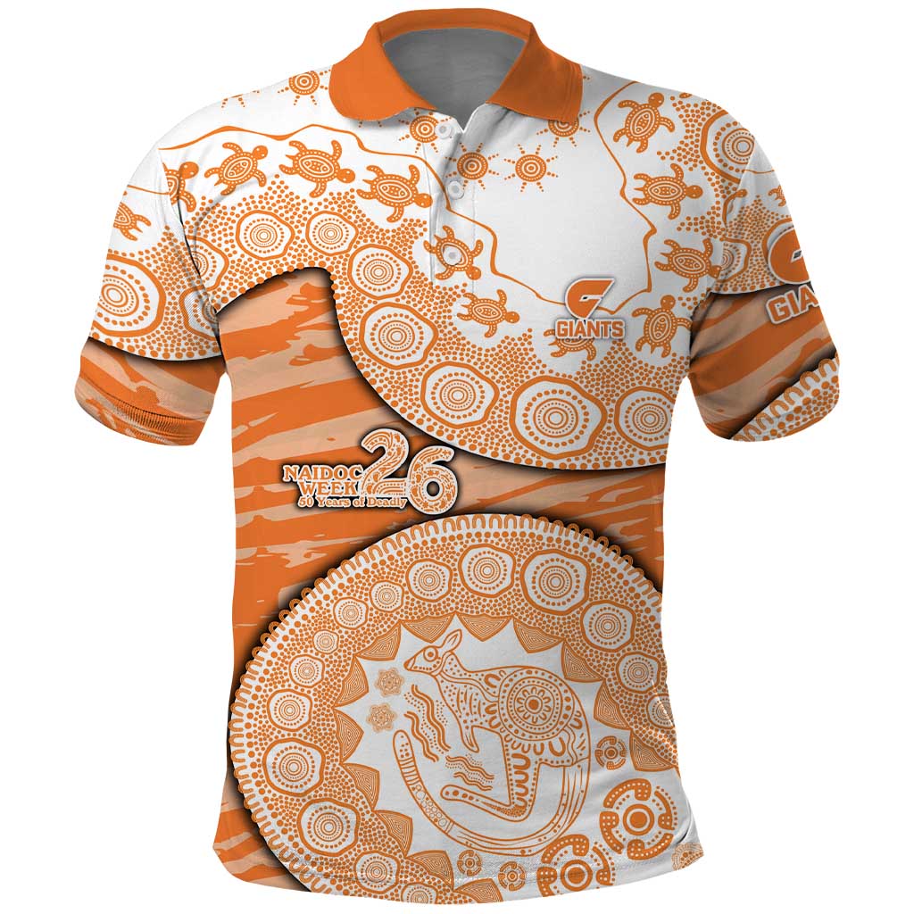 GWS Giants NAIDOC Week 2026 Polo Shirt Australian Aboriginal Dot Art Dreamtime Pattern Style