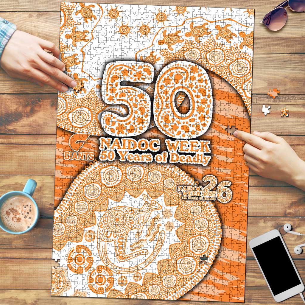 GWS Giants NAIDOC Week 2026 Puzzle Australian Aboriginal Dot Art Dreamtime Pattern Style