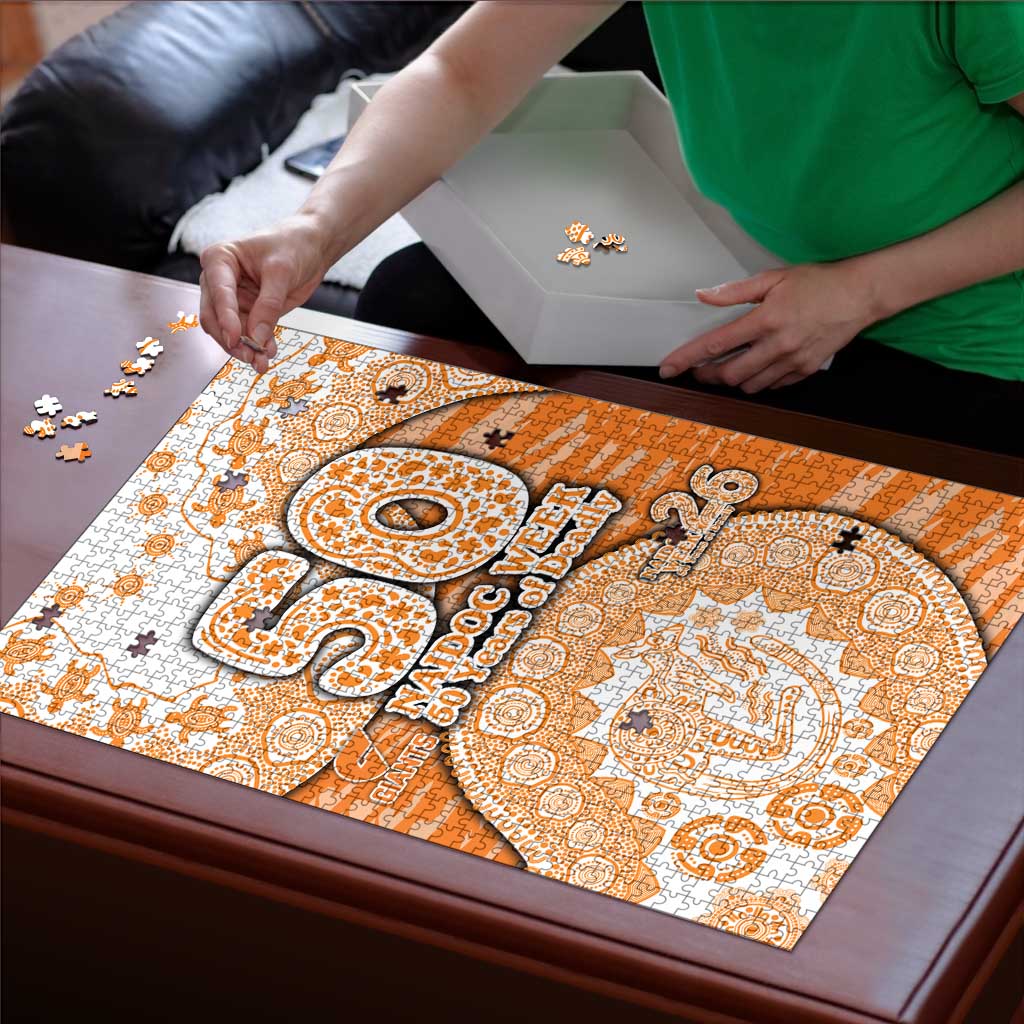 GWS Giants NAIDOC Week 2026 Puzzle Australian Aboriginal Dot Art Dreamtime Pattern Style