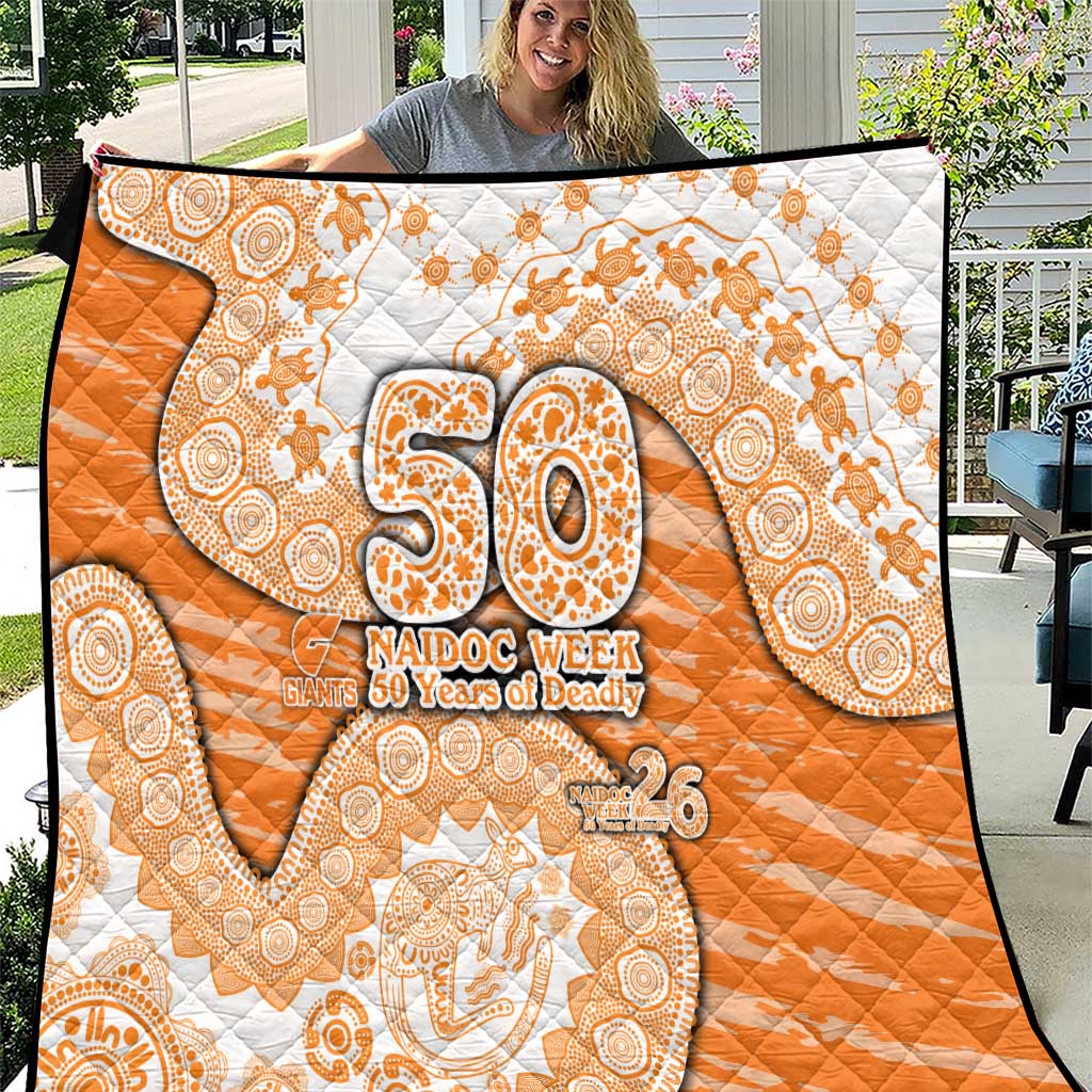 GWS Giants NAIDOC Week 2026 Quilt Australian Aboriginal Dot Art Dreamtime Pattern Style