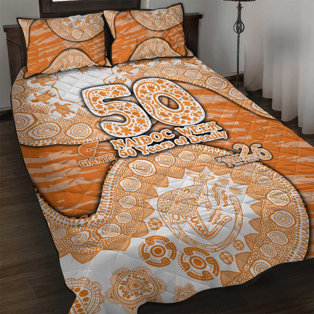 GWS Giants NAIDOC Week 2026 Quilt Bed Set Australian Aboriginal Dot Art Dreamtime Pattern Style