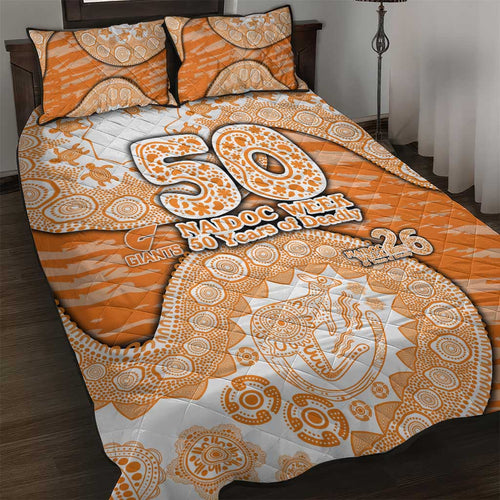 GWS Giants NAIDOC Week 2026 Quilt Bed Set Australian Aboriginal Dot Art Dreamtime Pattern Style