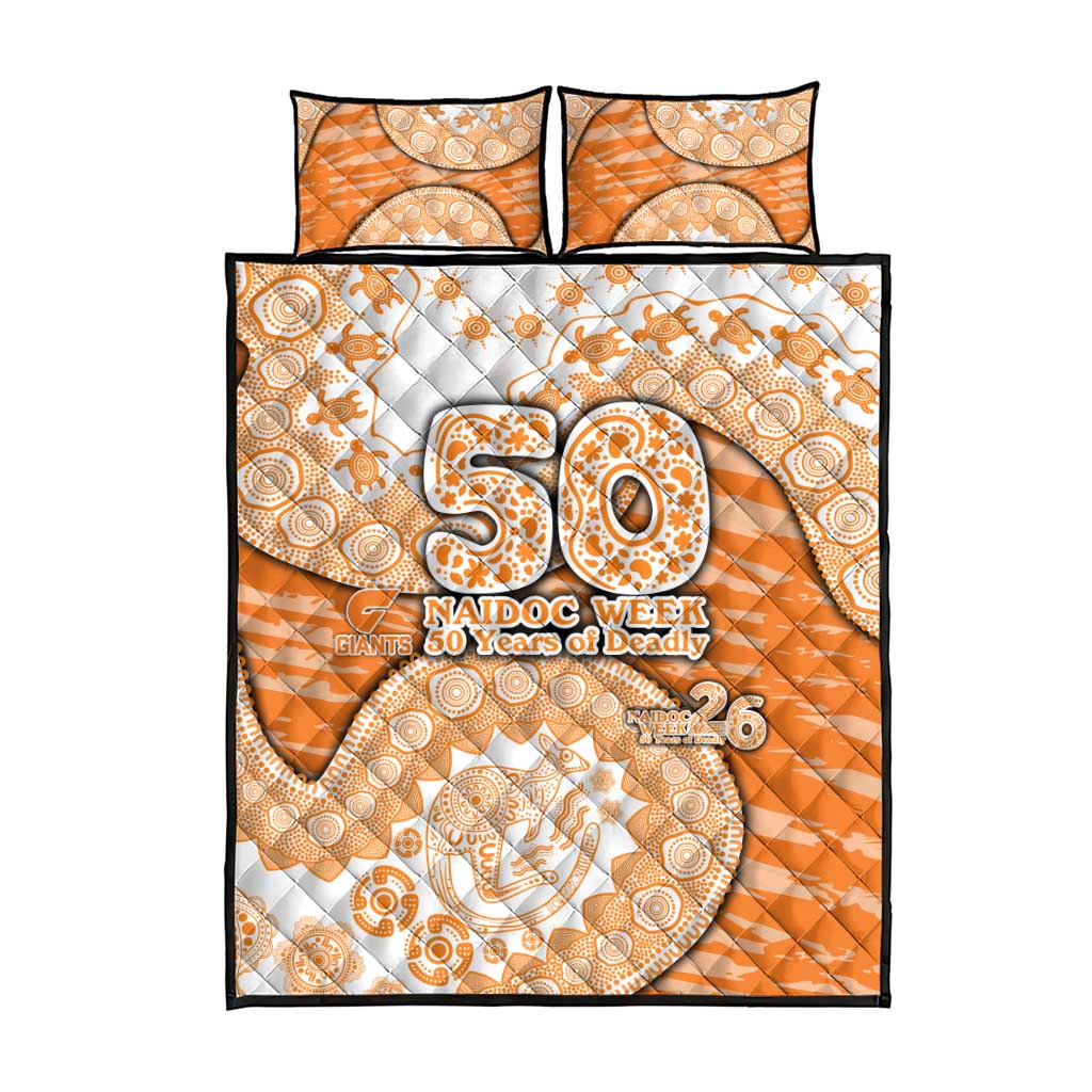 GWS Giants NAIDOC Week 2026 Quilt Bed Set Australian Aboriginal Dot Art Dreamtime Pattern Style