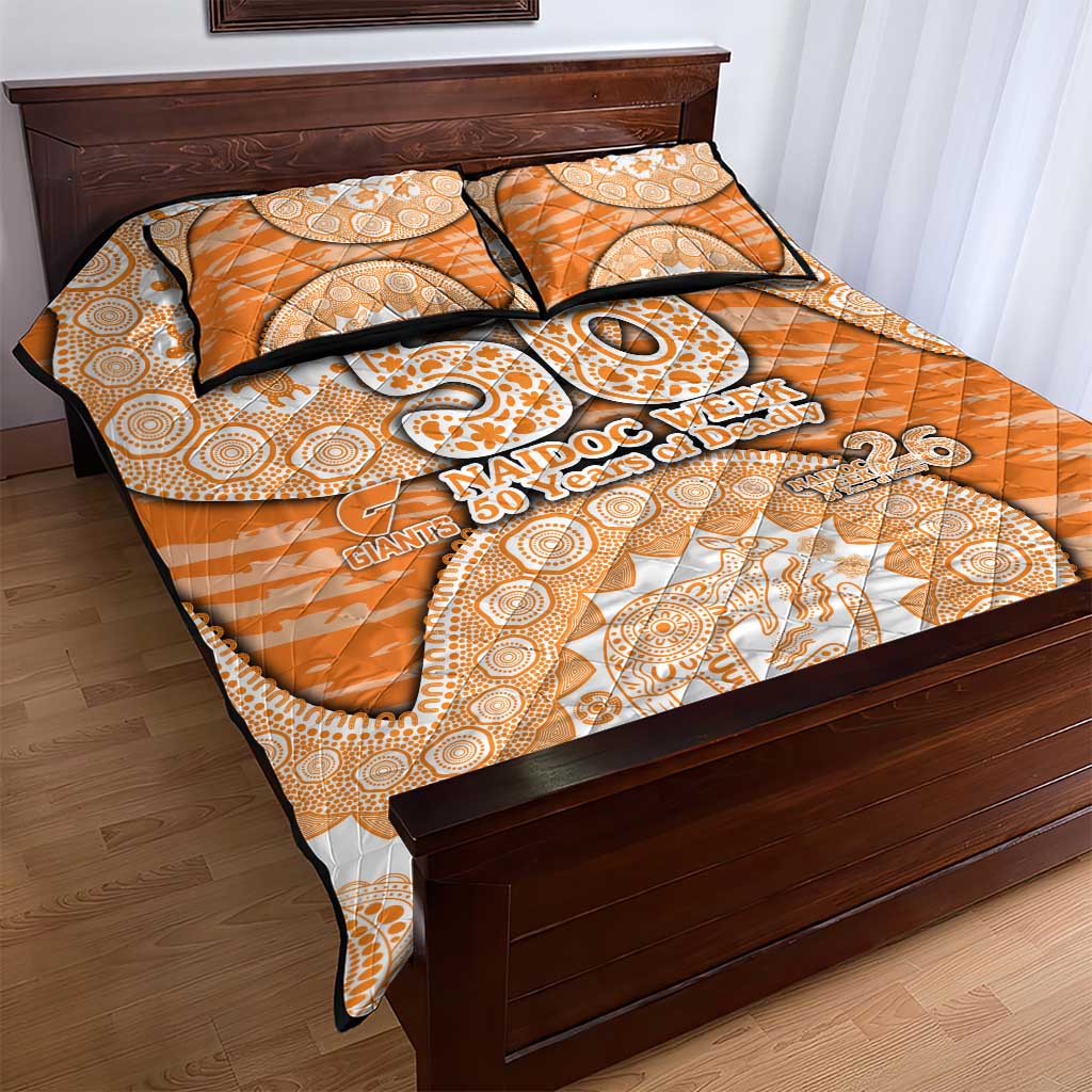 GWS Giants NAIDOC Week 2026 Quilt Bed Set Australian Aboriginal Dot Art Dreamtime Pattern Style