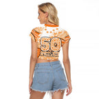 GWS Giants NAIDOC Week 2026 Raglan Cropped T Shirt Australian Aboriginal Dot Art Dreamtime Pattern Style