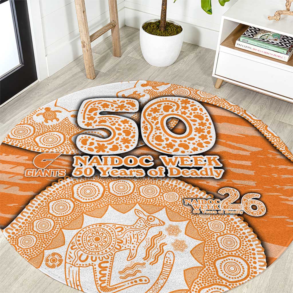 GWS Giants NAIDOC Week 2026 Round Carpet Australian Aboriginal Dot Art Dreamtime Pattern Style