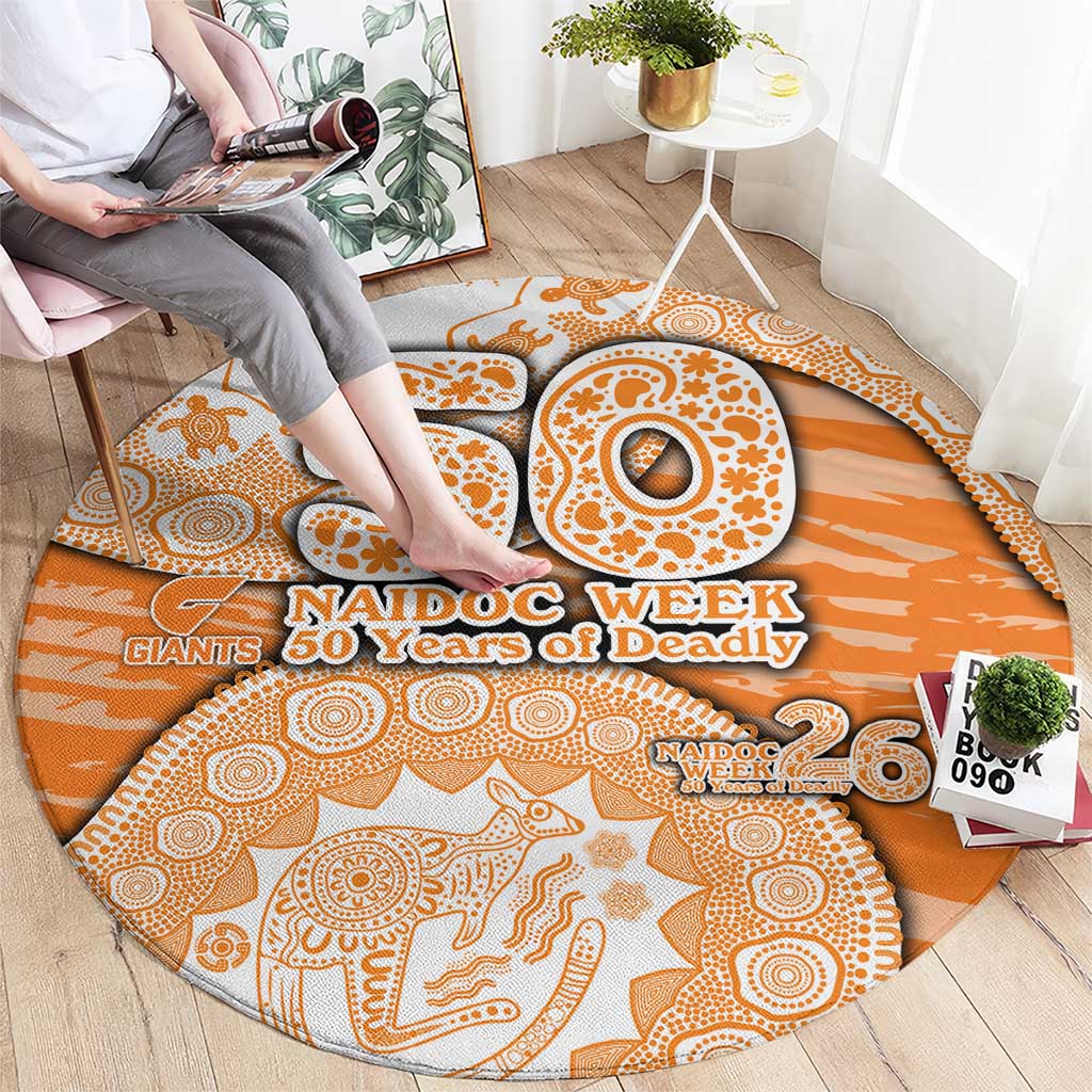 GWS Giants NAIDOC Week 2026 Round Carpet Australian Aboriginal Dot Art Dreamtime Pattern Style
