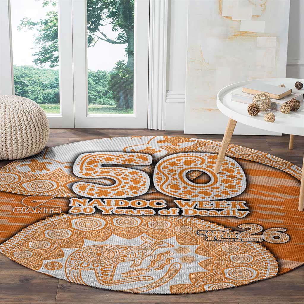 GWS Giants NAIDOC Week 2026 Round Carpet Australian Aboriginal Dot Art Dreamtime Pattern Style
