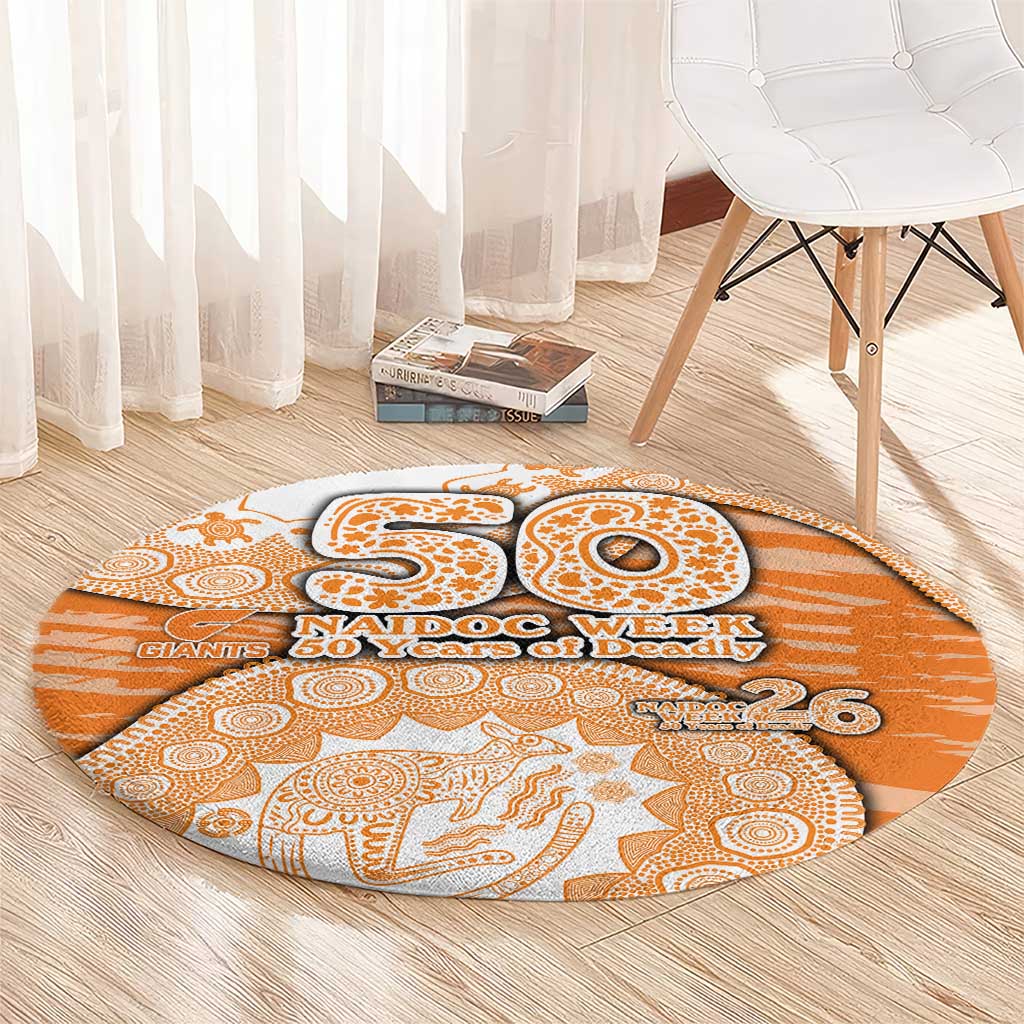 GWS Giants NAIDOC Week 2026 Round Carpet Australian Aboriginal Dot Art Dreamtime Pattern Style