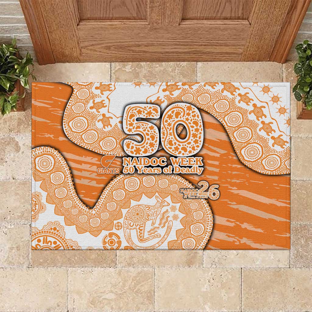GWS Giants NAIDOC Week 2026 Rubber Doormat Australian Aboriginal Dot Art Dreamtime Pattern Style