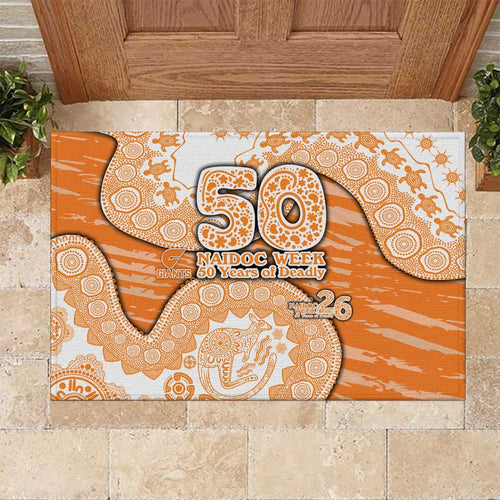 GWS Giants NAIDOC Week 2026 Rubber Doormat Australian Aboriginal Dot Art Dreamtime Pattern Style