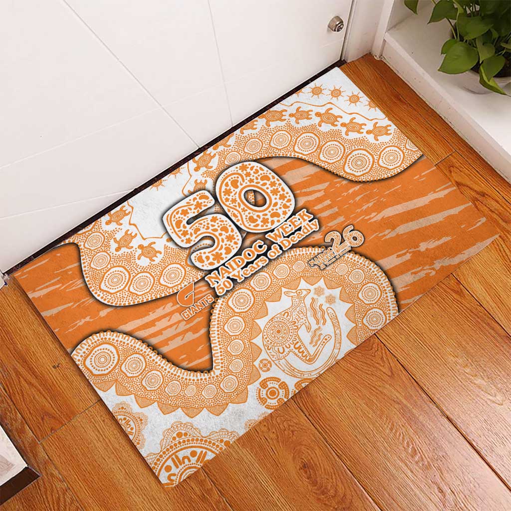 GWS Giants NAIDOC Week 2026 Rubber Doormat Australian Aboriginal Dot Art Dreamtime Pattern Style
