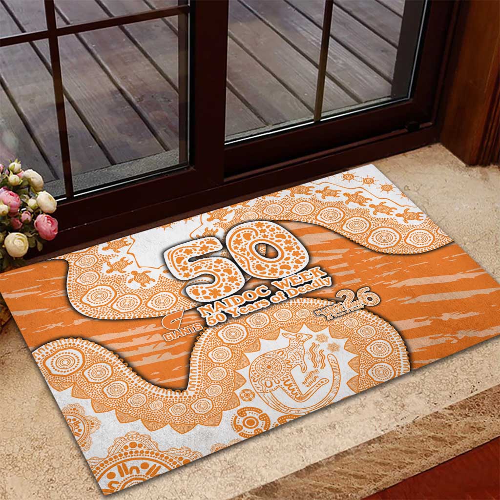 GWS Giants NAIDOC Week 2026 Rubber Doormat Australian Aboriginal Dot Art Dreamtime Pattern Style