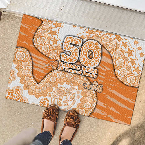 GWS Giants NAIDOC Week 2026 Rubber Doormat Australian Aboriginal Dot Art Dreamtime Pattern Style