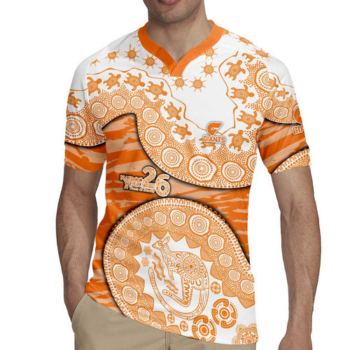 GWS Giants NAIDOC Week 2026 Rugby Jersey Australian Aboriginal Dot Art Dreamtime Pattern Style