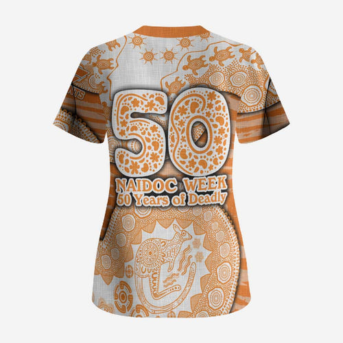 GWS Giants NAIDOC Week 2026 Scrub Top Australian Aboriginal Dot Art Dreamtime Pattern Style