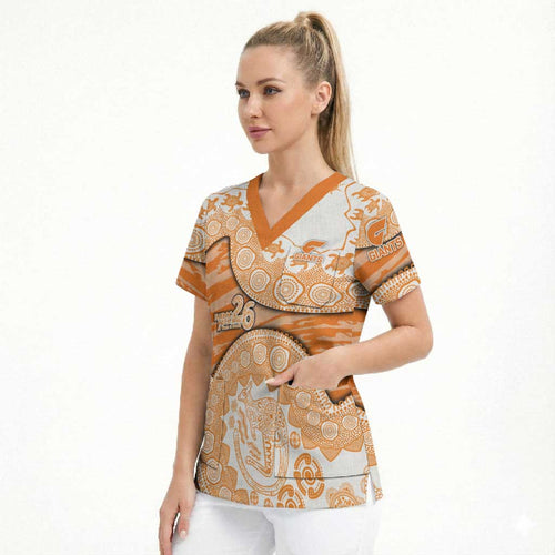 GWS Giants NAIDOC Week 2026 Scrub Top Australian Aboriginal Dot Art Dreamtime Pattern Style