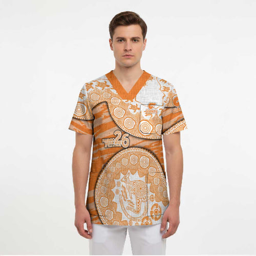 GWS Giants NAIDOC Week 2026 Scrub Top Australian Aboriginal Dot Art Dreamtime Pattern Style