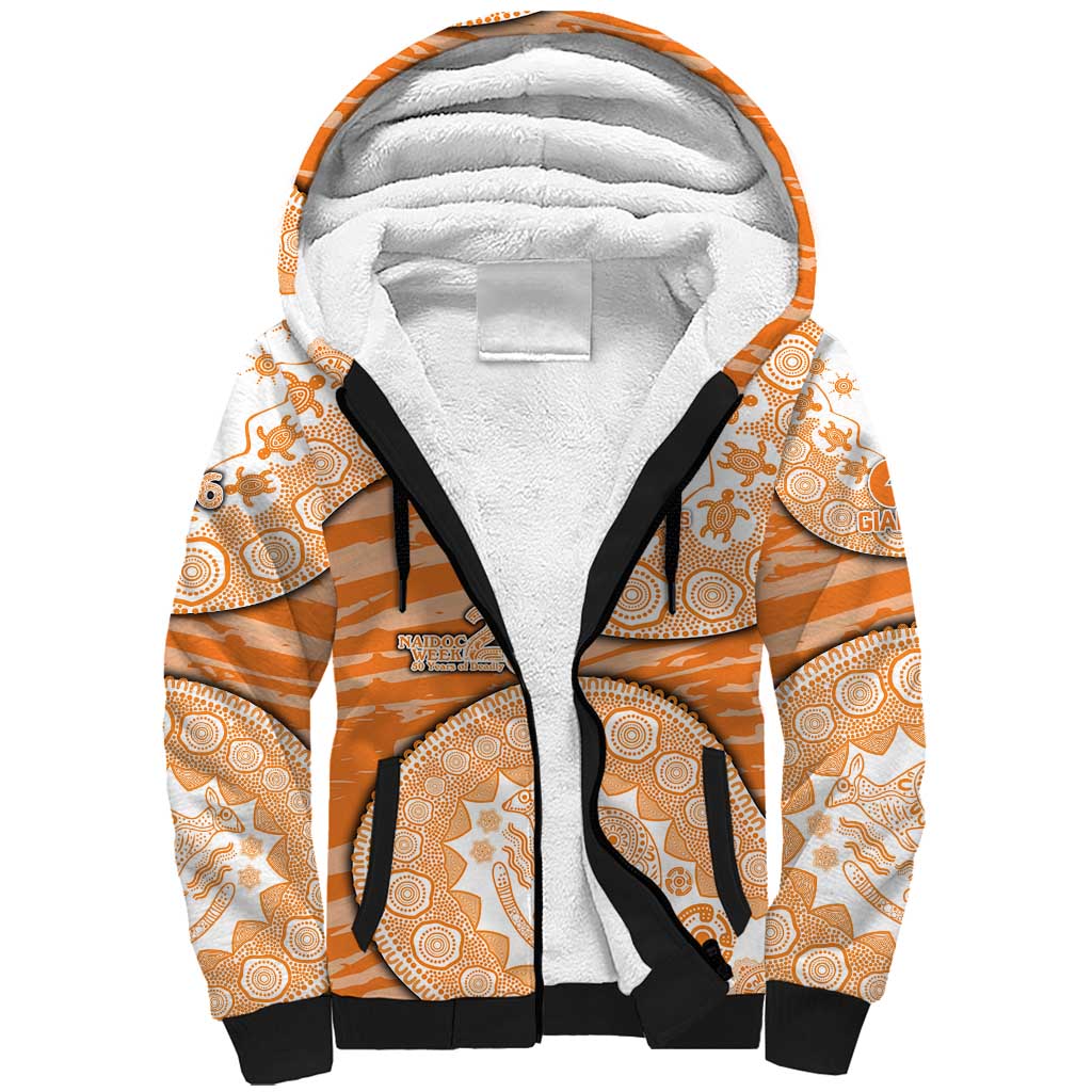 GWS Giants NAIDOC Week 2026 Sherpa Hoodie Australian Aboriginal Dot Art Dreamtime Pattern Style