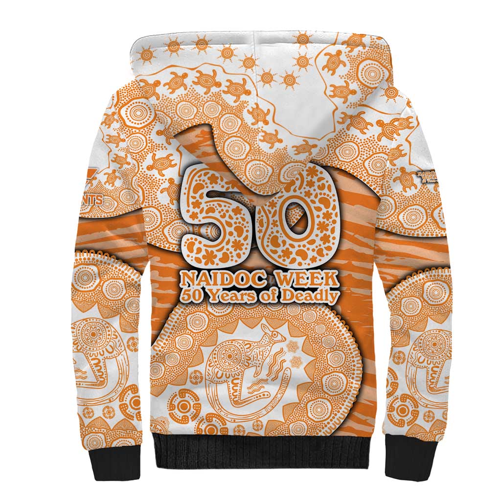 GWS Giants NAIDOC Week 2026 Sherpa Hoodie Australian Aboriginal Dot Art Dreamtime Pattern Style