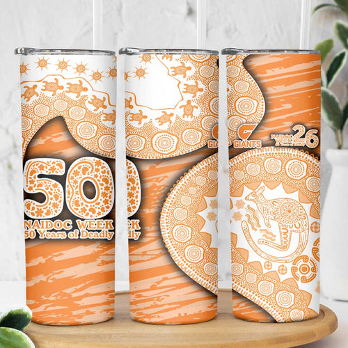 GWS Giants NAIDOC Week 2026 Skinny Tumbler Australian Aboriginal Dot Art Dreamtime Pattern Style