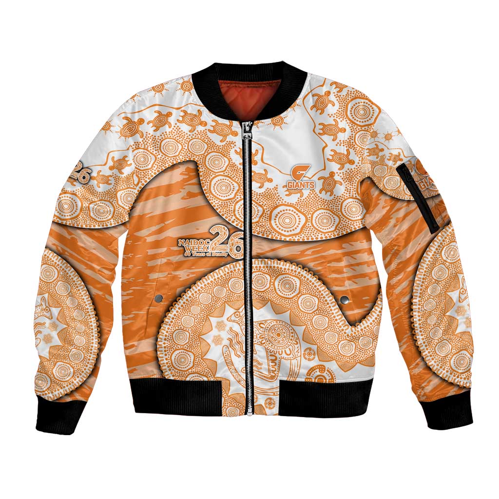 GWS Giants NAIDOC Week 2026 Sleeve Zip Bomber Jacket Australian Aboriginal Dot Art Dreamtime Pattern Style