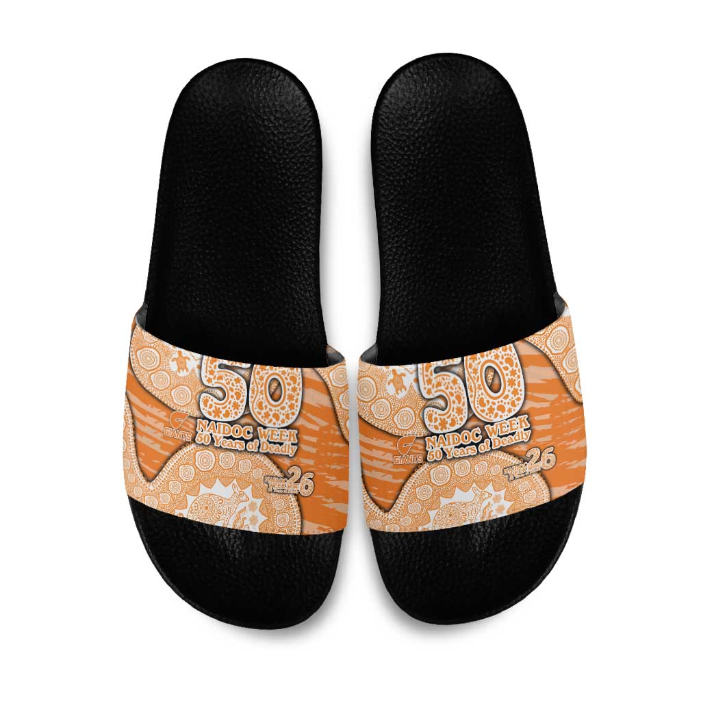 GWS Giants NAIDOC Week 2026 Slide Sandals Australian Aboriginal Dot Art Dreamtime Pattern Style