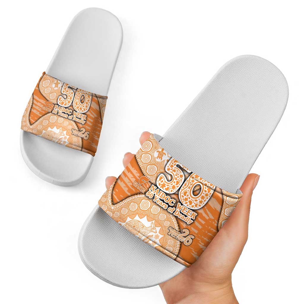 GWS Giants NAIDOC Week 2026 Slide Sandals Australian Aboriginal Dot Art Dreamtime Pattern Style