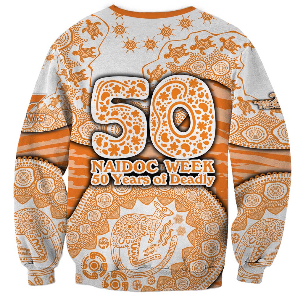 GWS Giants NAIDOC Week 2026 Sweatshirt Australian Aboriginal Dot Art Dreamtime Pattern Style