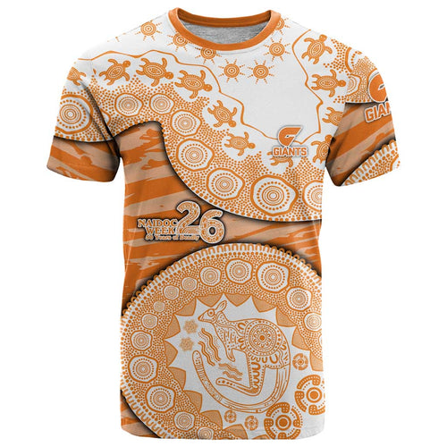 GWS Giants NAIDOC Week 2026 T Shirt Australian Aboriginal Dot Art Dreamtime Pattern Style