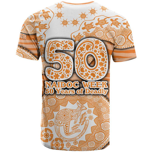GWS Giants NAIDOC Week 2026 T Shirt Australian Aboriginal Dot Art Dreamtime Pattern Style