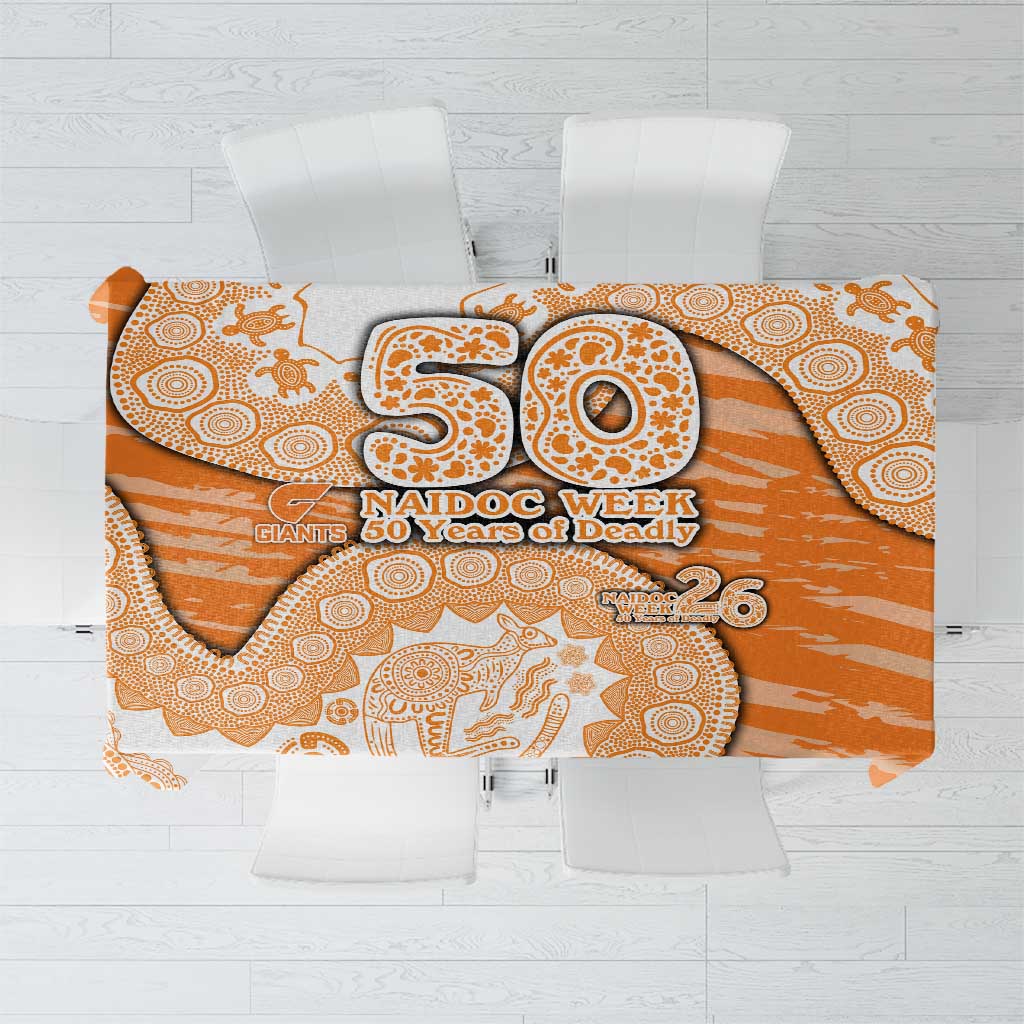 GWS Giants NAIDOC Week 2026 Tablecloth Australian Aboriginal Dot Art Dreamtime Pattern Style
