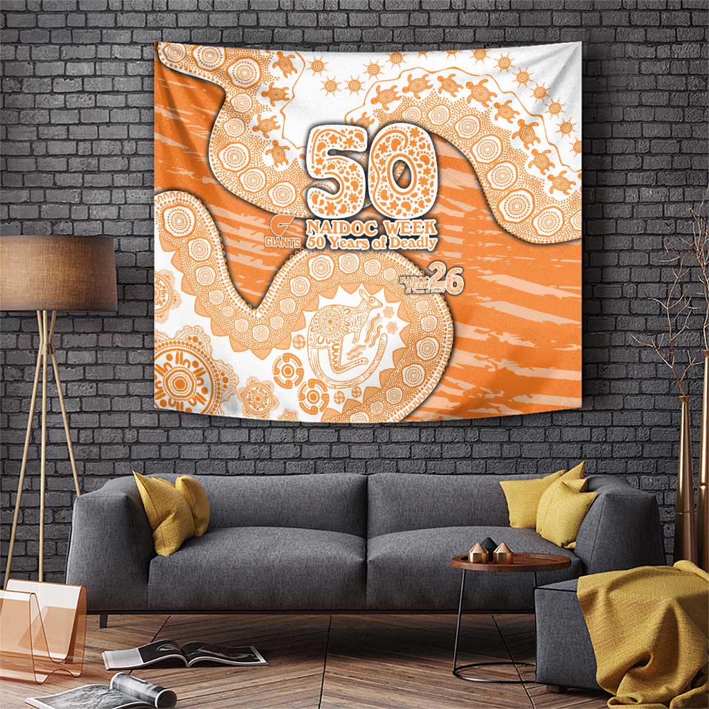 GWS Giants NAIDOC Week 2026 Tapestry Australian Aboriginal Dot Art Dreamtime Pattern Style