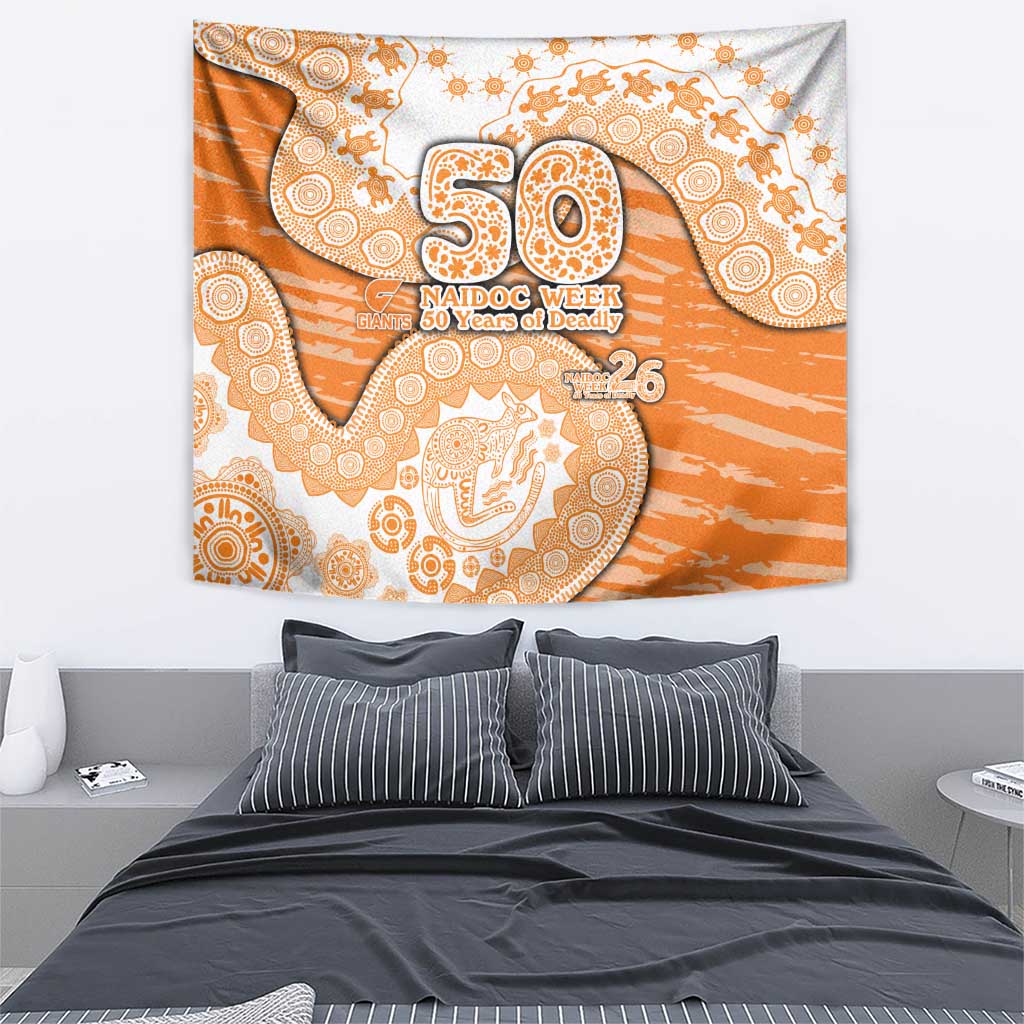 GWS Giants NAIDOC Week 2026 Tapestry Australian Aboriginal Dot Art Dreamtime Pattern Style