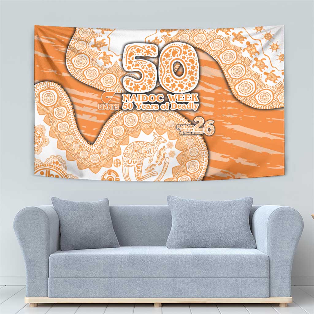 GWS Giants NAIDOC Week 2026 Tapestry Australian Aboriginal Dot Art Dreamtime Pattern Style