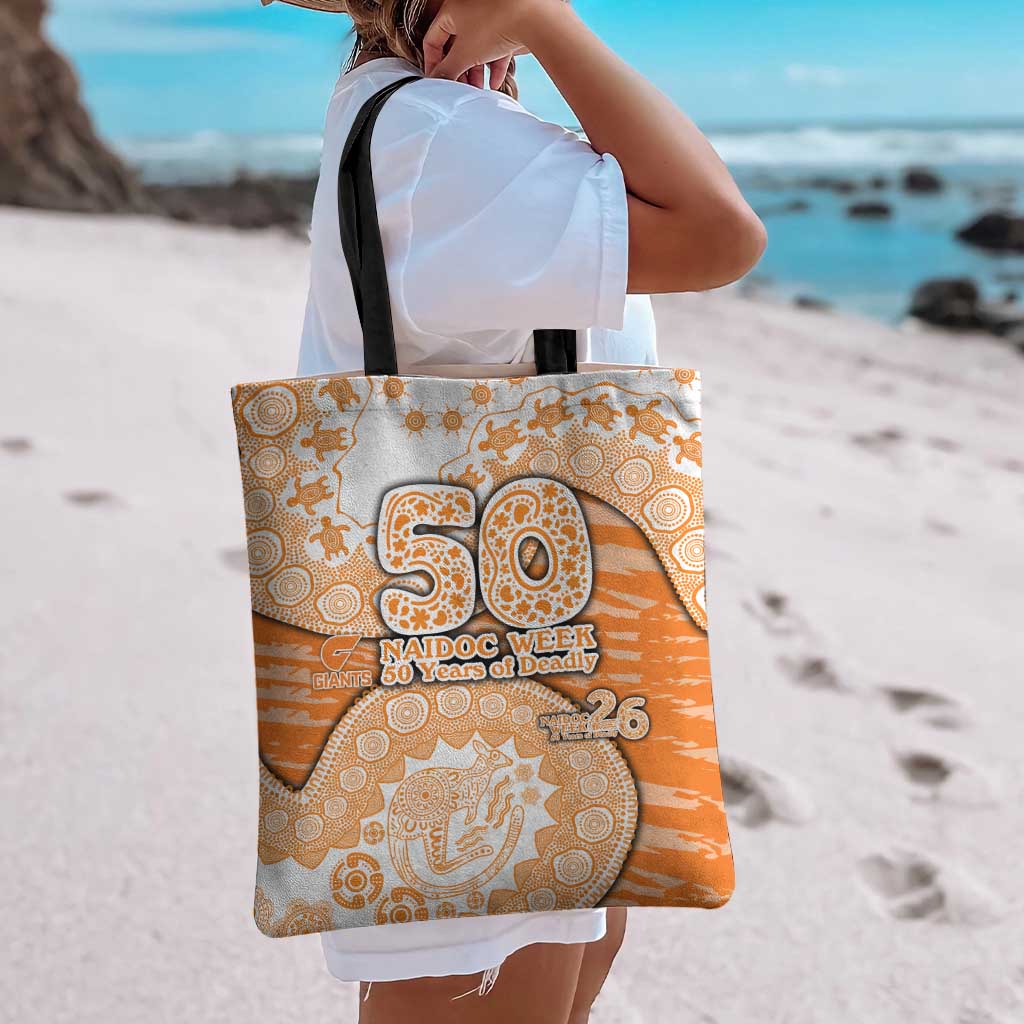 GWS Giants NAIDOC Week 2026 Tote Bag Australian Aboriginal Dot Art Dreamtime Pattern Style