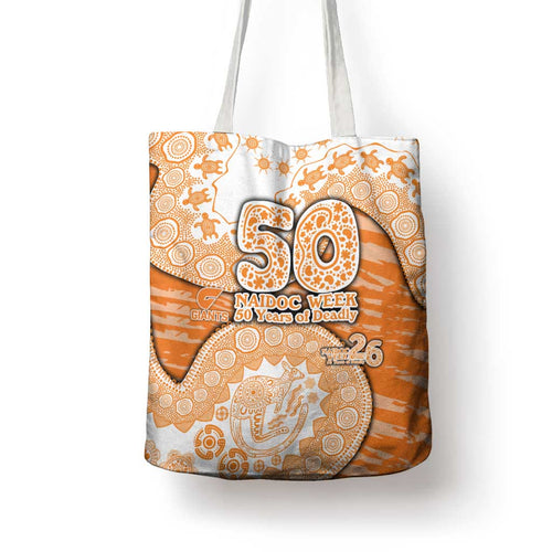 GWS Giants NAIDOC Week 2026 Tote Bag Australian Aboriginal Dot Art Dreamtime Pattern Style