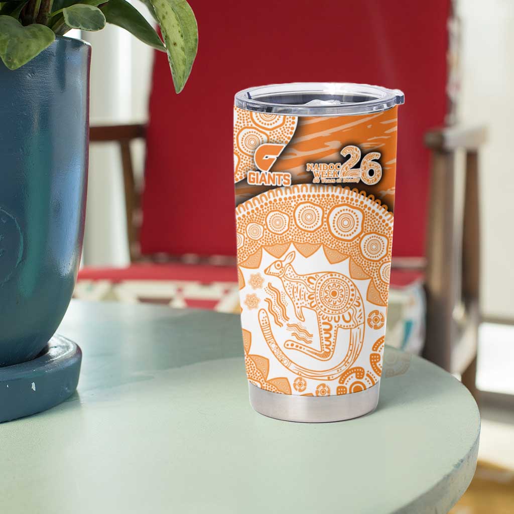 GWS Giants NAIDOC Week 2026 Tumbler Cup Australian Aboriginal Dot Art Dreamtime Pattern Style
