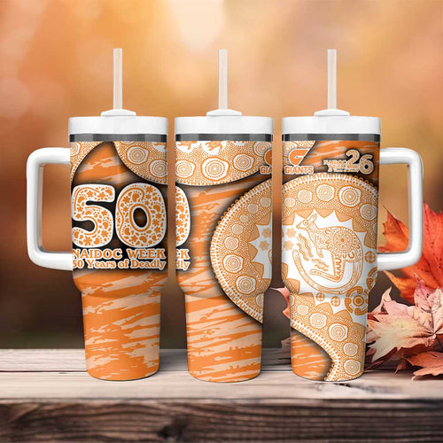 GWS Giants NAIDOC Week 2026 Tumbler With Handle Australian Aboriginal Dot Art Dreamtime Pattern Style