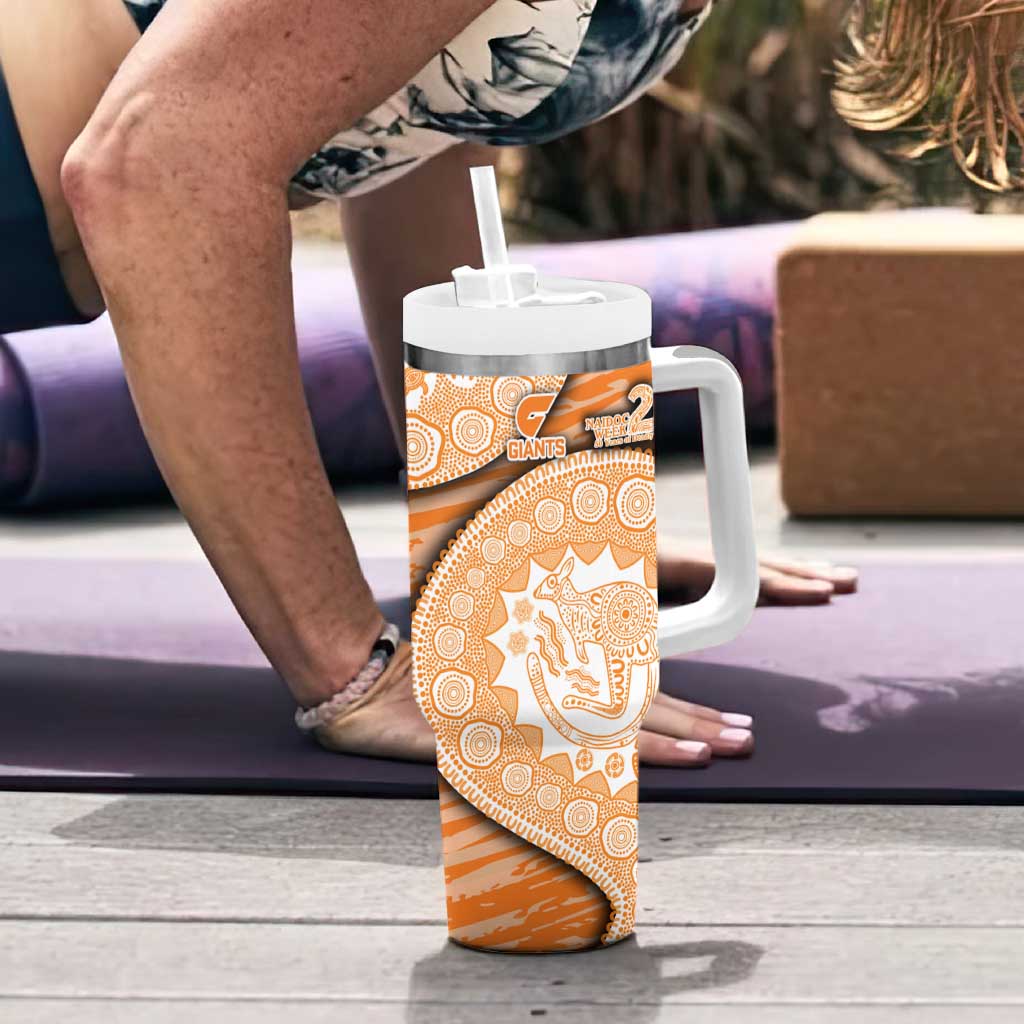 GWS Giants NAIDOC Week 2026 Tumbler With Handle Australian Aboriginal Dot Art Dreamtime Pattern Style